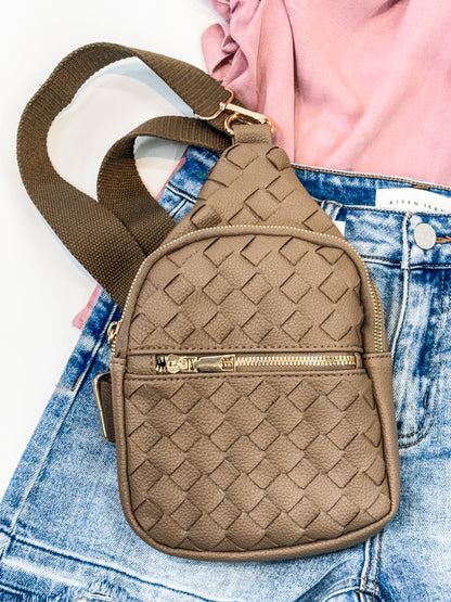 Basket Weave Sling Bag