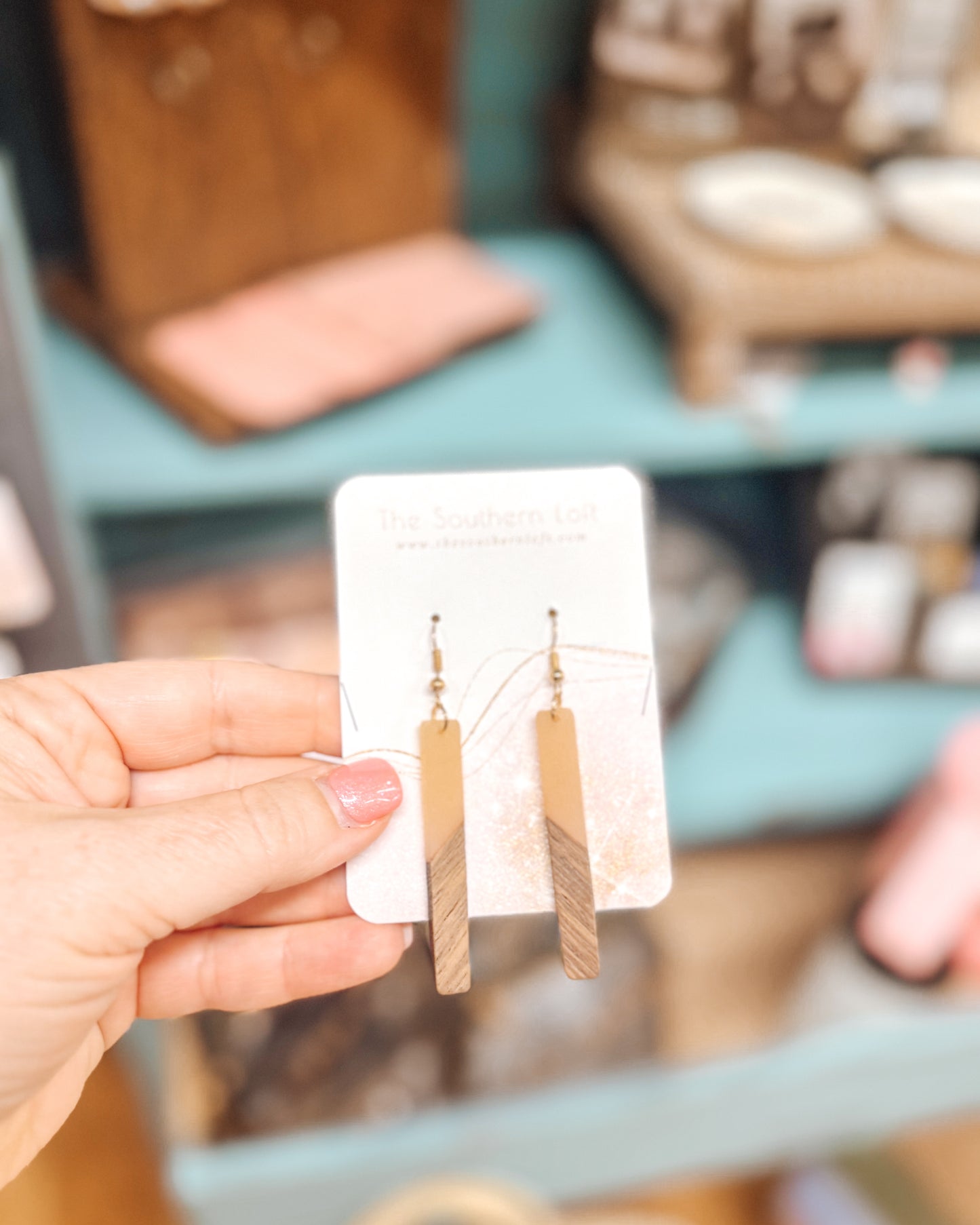 Wooden Bar Earrings