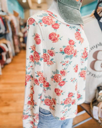 Falling for Floral Waffle Top
