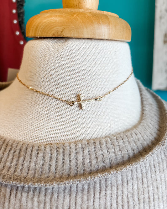 East West Cross Necklace