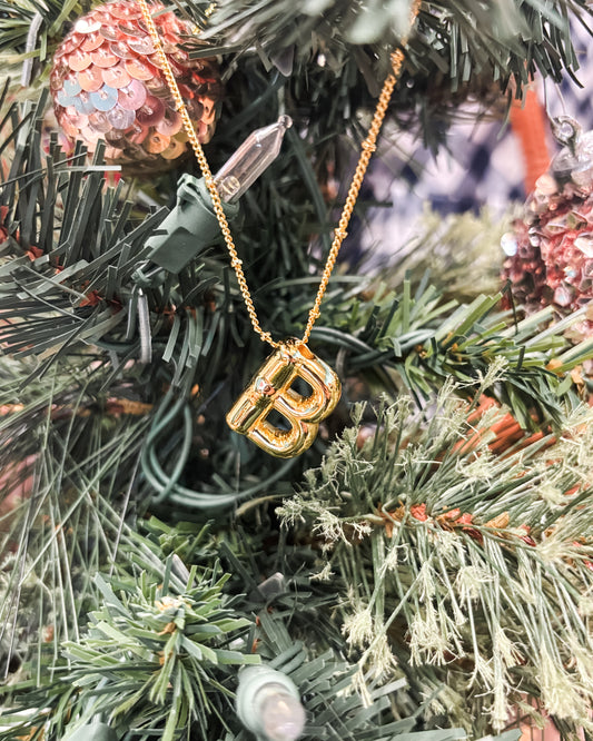 Personalized Bubble Balloon Initial Necklace