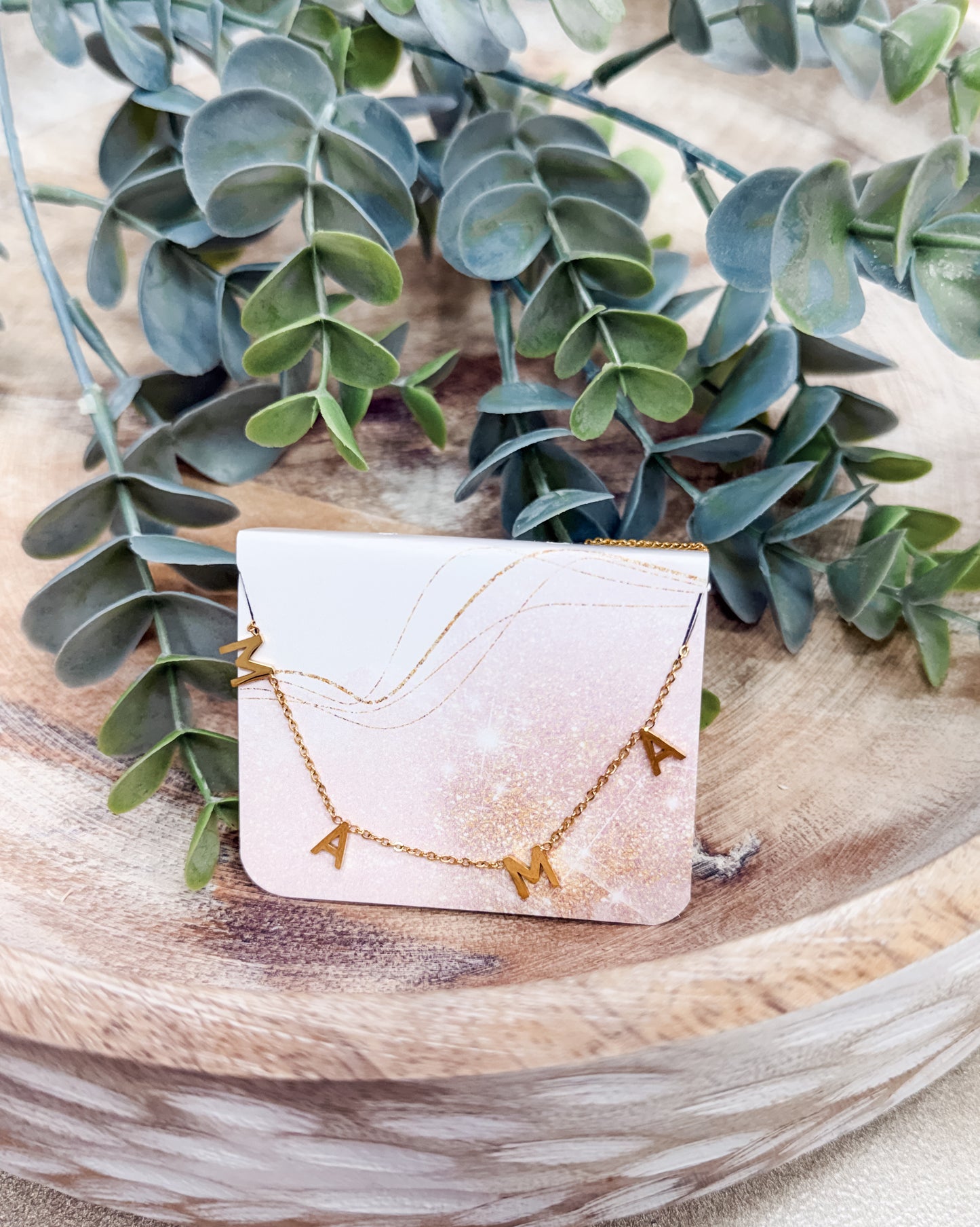 Mama Gold Plated Letter Necklace