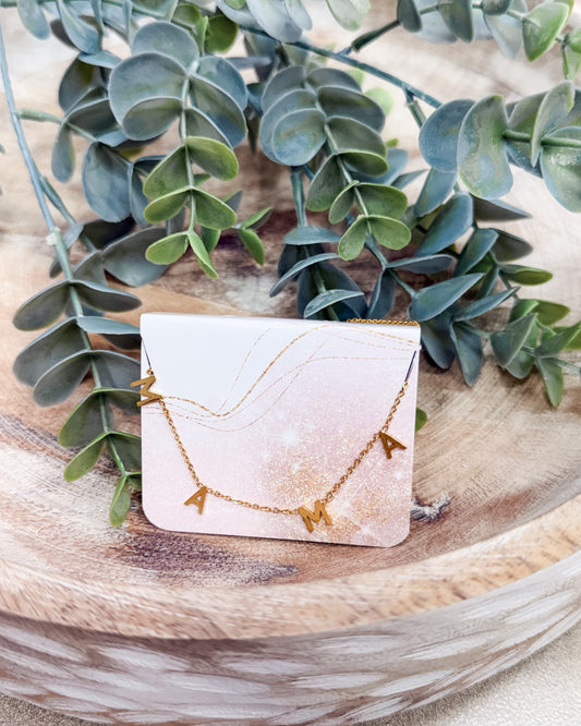 Mama Gold Plated Letter Necklace