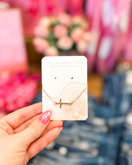 East West Cross Necklace