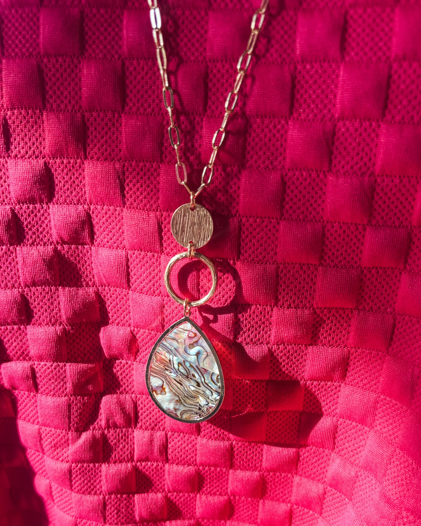 Tiered Pearl Tear Pendant Long Necklace Set