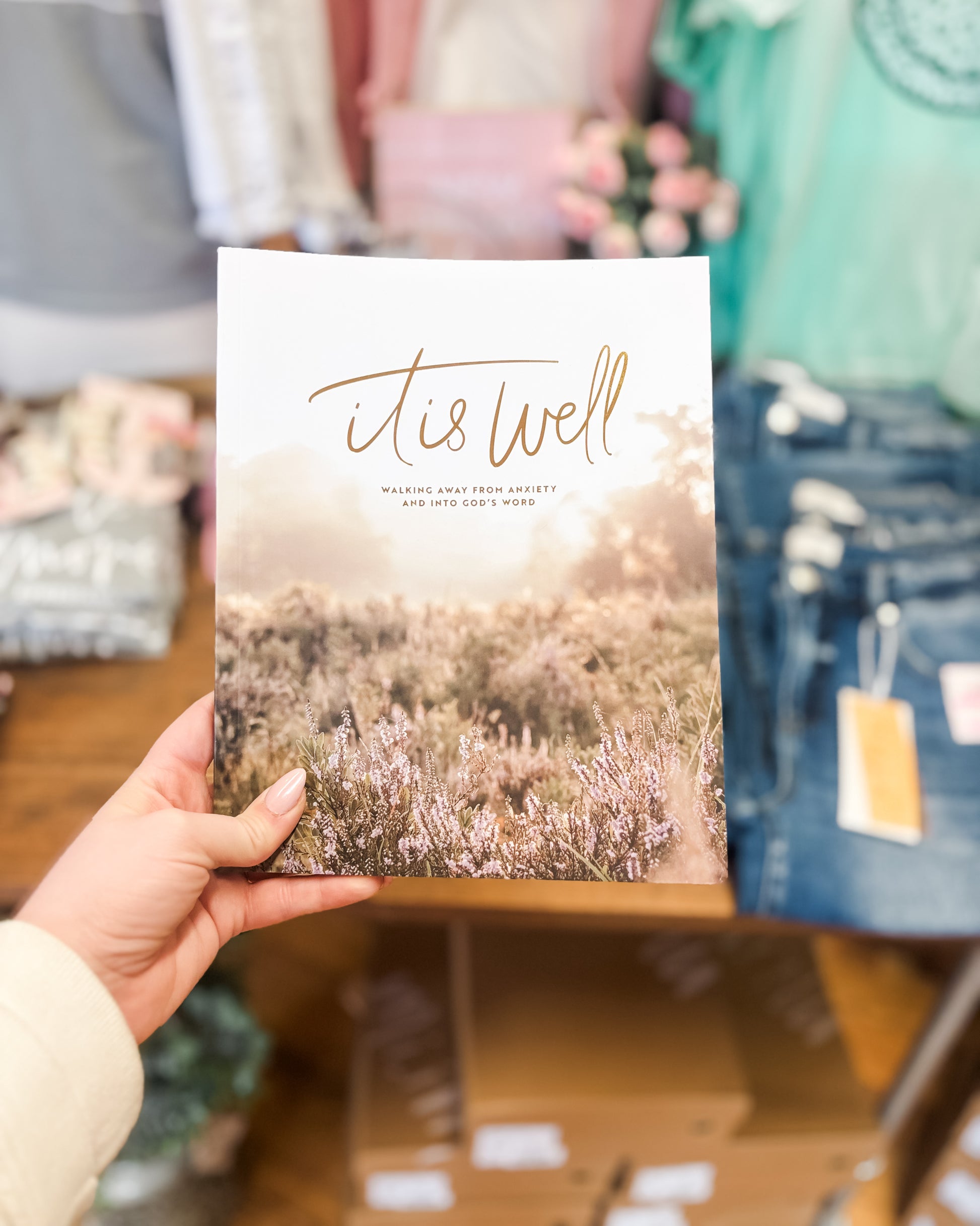 Paperback bible study guide walking through anxiety with God's word