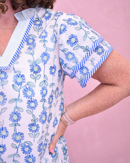 Keep The Flowers V Neck Top