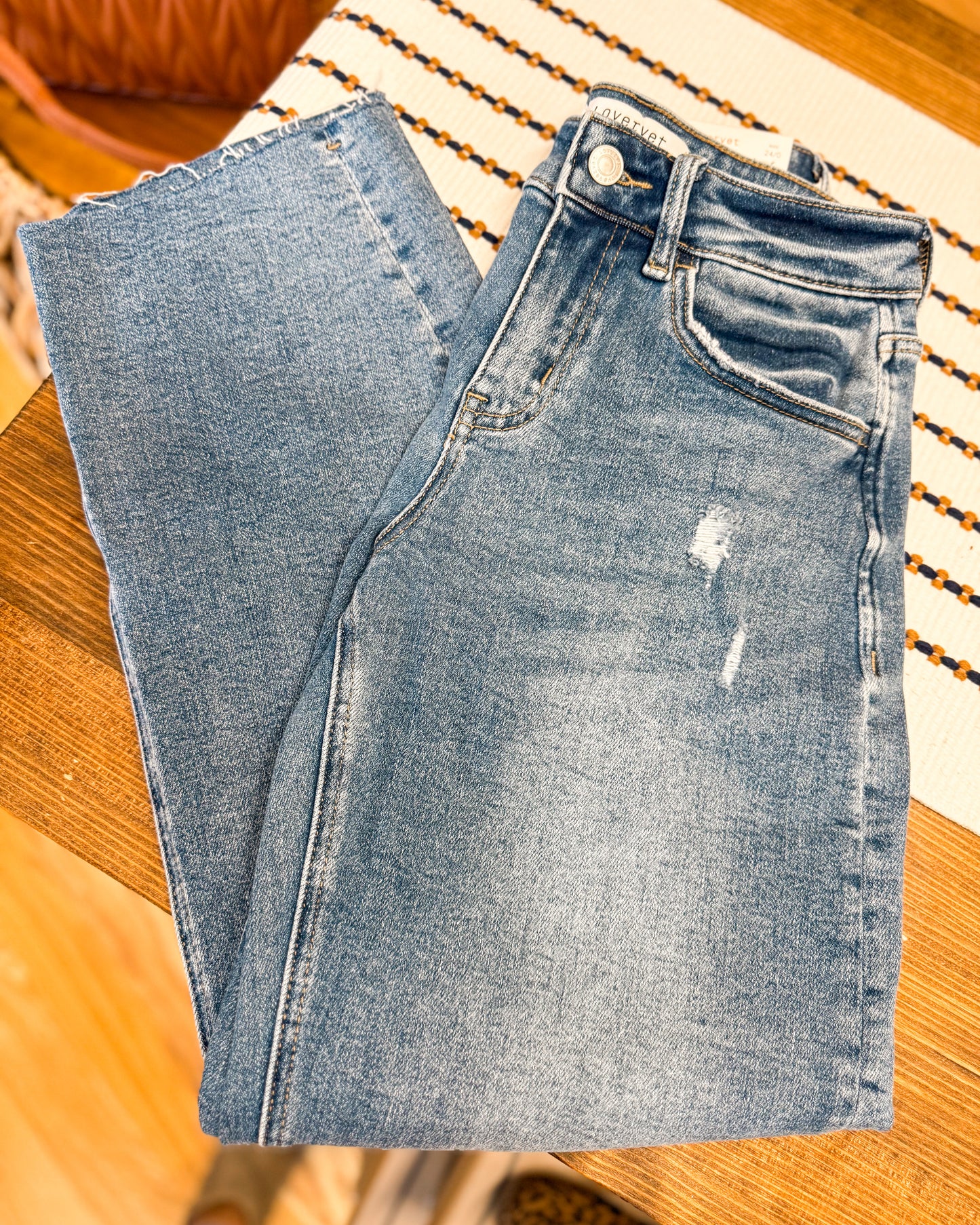 LOVERVET High Rise Slim Barrel Jean