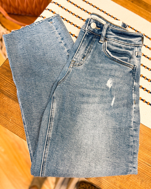 LOVERVET High Rise Slim Barrel Jean
