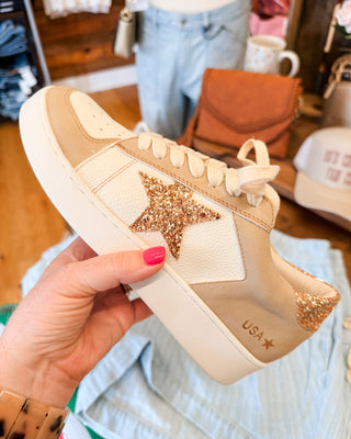 a low heel glitter star sneaker