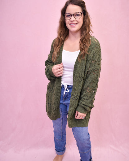 Lost In Love Open Front Knit Cardigan