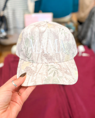 Mama in the Wild Embroidered Light Camo Trucker Hat