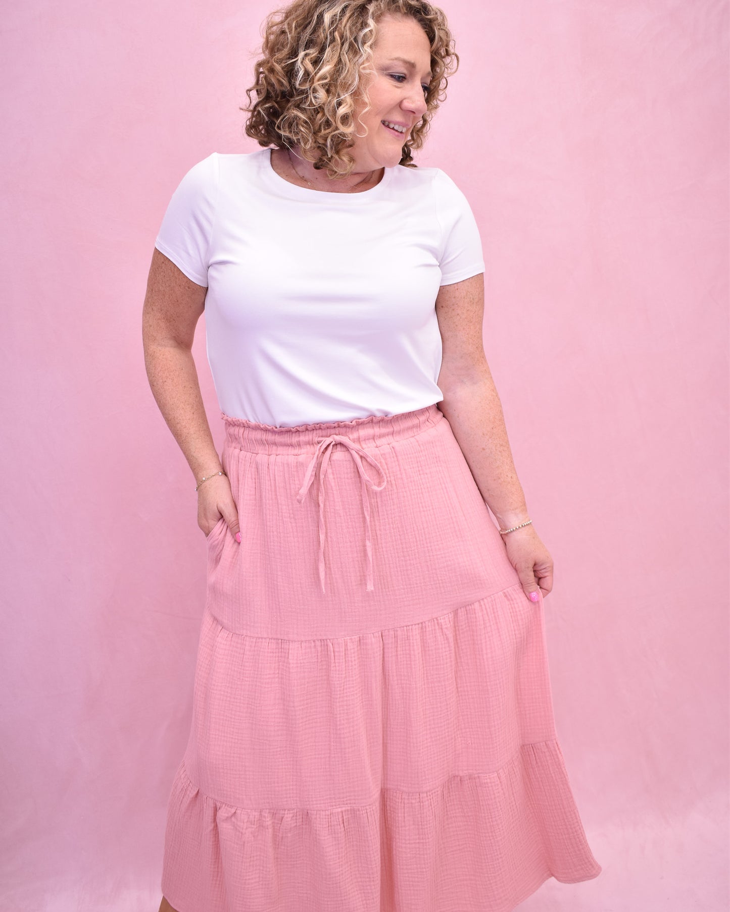 Midtown Muse Tiered Maxi Skirt