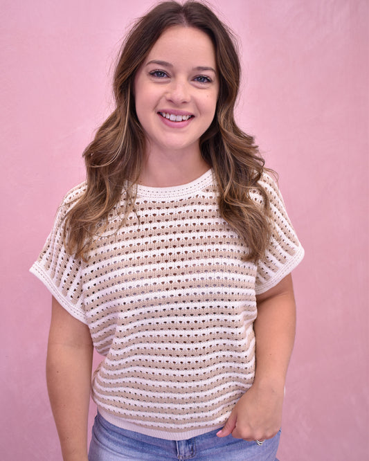 Oasis Breeze Stripe Crochet Top