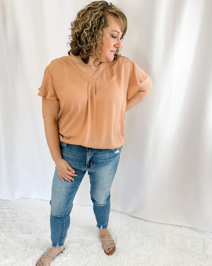 Play The Part Butterfly Sleeve Top