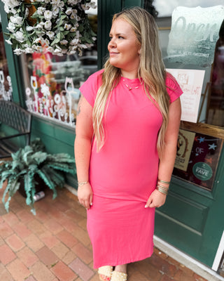 Simple Choice Short Sleeve Midi Dress