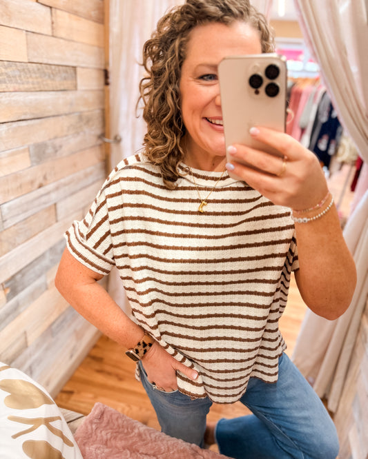 Short sleeve striped top