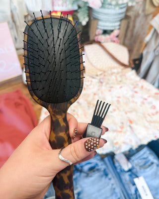 Teleties detangling hairbrush for fine hair with mirror