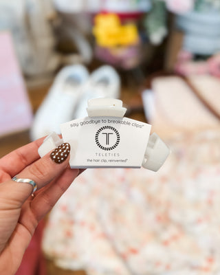 Teleties classic claw clip in coconut white