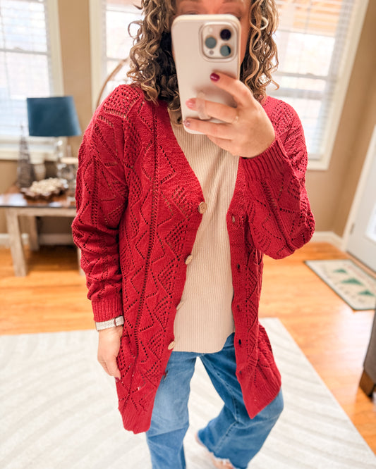 Uptown Charm Knit Long Cardigan