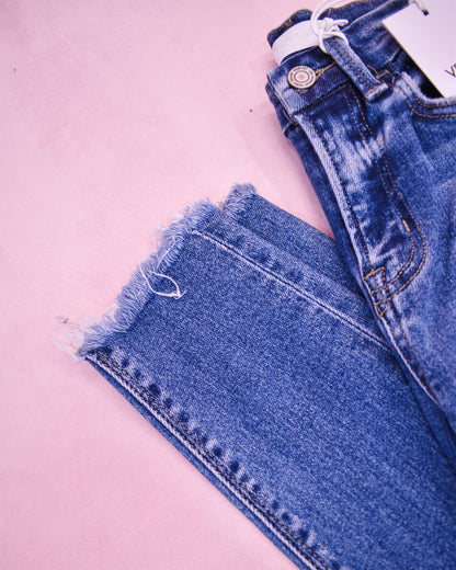 Vervet High Rise Uneven Raw Hem Skinny