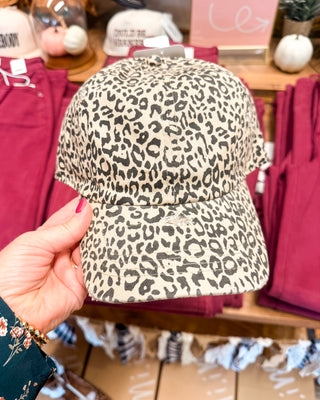 Wild & Worn Distressed Leopard Print Baseball Cap