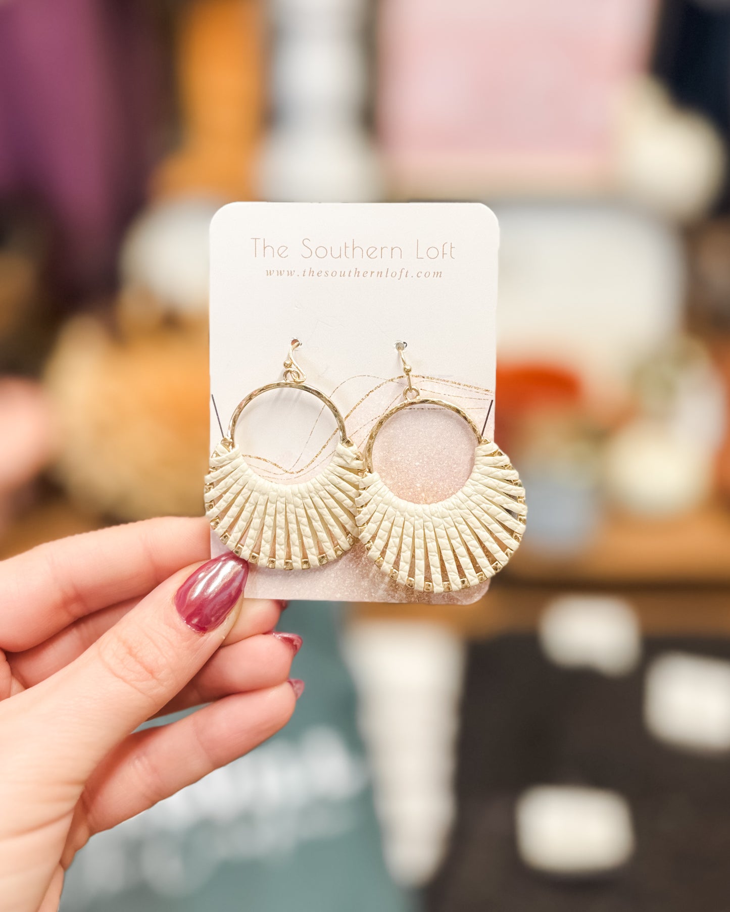 Woven Leather Drop Earrings