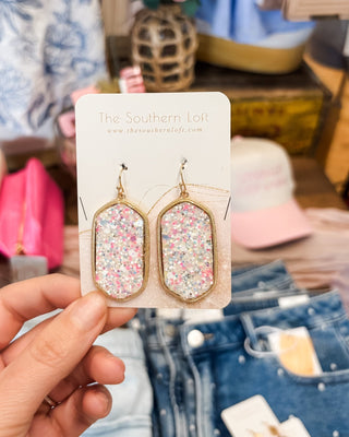 All That Glitters Hexagon Statement Dangle Earrings - The Southern Loft