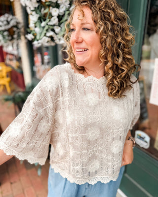 Bloom & Lace Floral Embroidered Knit Top - The Southern Loft