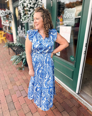 Boho Breeze Floral Midi Dress - The Southern Loft