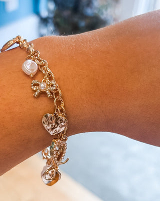 Bow + Heart Charm Bracelet - The Southern Loft