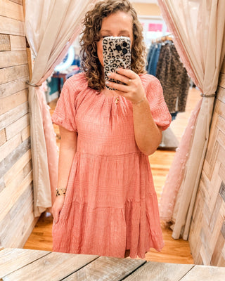 Brunch Date Textured Mini Dress - The Southern Loft