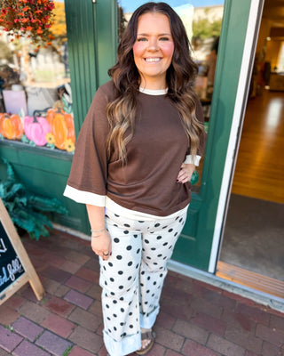 Cafe Polka Dot Wide Leg Jeans - The Southern Loft
