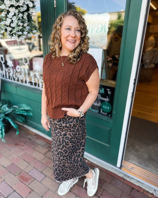 Candid Take Leopard Print Denim Midi Skirt - The Southern Loft