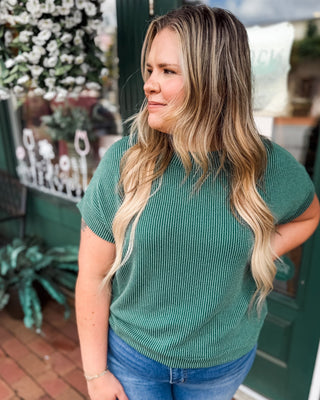 Cozy on Repeat Raised Rib Cap Sleeve Top - The Southern Loft