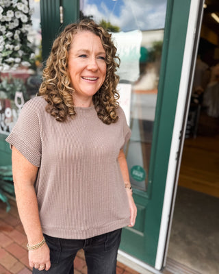 Cozy on Repeat Raised Rib Cap Sleeve Top - The Southern Loft