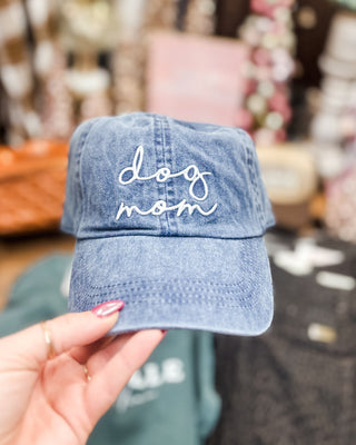 Dog Mom Embroidery Navy Hat - The Southern Loft
