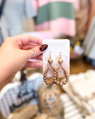 Earth & Ember Stained Metal & Wooden Teardrop Earrings - The Southern Loft
