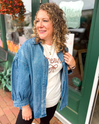 Easy Does It Three Quarter Sleeve Denim Button Down Shirt - The Southern Loft