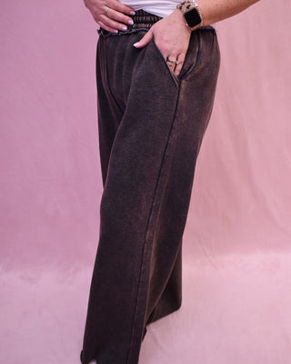 Effortless Comfort Acid Wash Palazzo Pants - The Southern Loft
