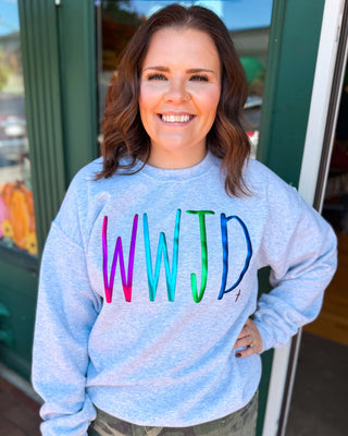Everyday Faith WWJD Foil Letter Graphic Pullover - The Southern Loft