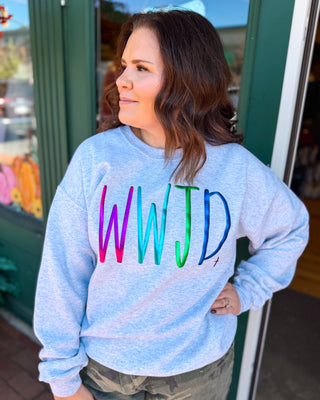 Everyday Faith WWJD Foil Letter Graphic Pullover - The Southern Loft