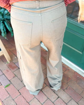 Feels Like Fall High Waisted Cargo Jeans - The Southern Loft