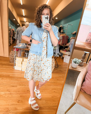 First Class Views Pearl Button Denim Top - The Southern Loft
