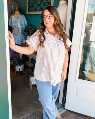 First Impression Striped Button Down Top - The Southern Loft