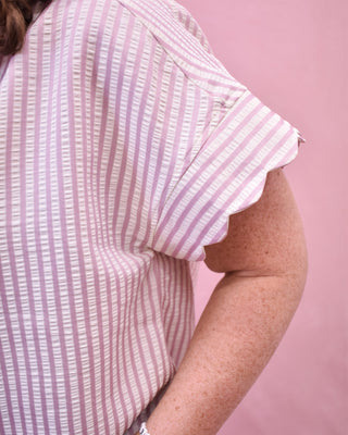 First Impression Striped Button Down Top - The Southern Loft