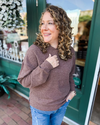 Flight Plans Ribbed Knit Hooded Pullover - The Southern Loft
