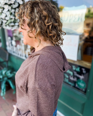 Flight Plans Ribbed Knit Hooded Pullover - The Southern Loft