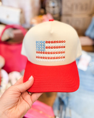 Flower Flag Embroidered Baseball Hat - The Southern Loft