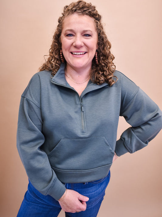 For The Best Cropped Scuba Pullover - The Southern Loft